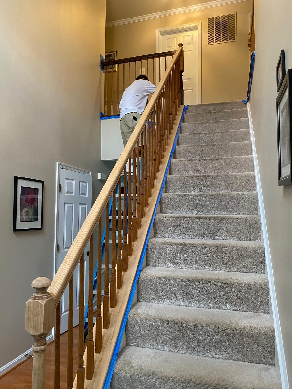 Staircase railing work in progress